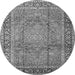 Machine Washable Persian Gray Traditional Rug, wshtr2593gry