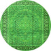 Machine Washable Persian Green Traditional Area Rugs, wshtr2593grn