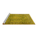 Sideview of Machine Washable Persian Yellow Traditional Rug, wshtr2593yw