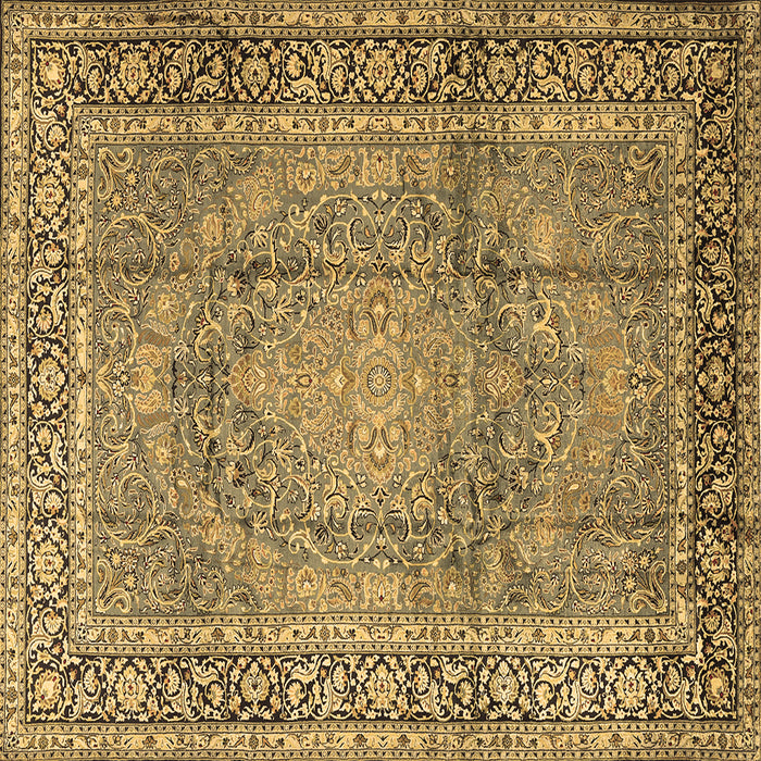 Square Machine Washable Persian Brown Traditional Rug, wshtr2593brn