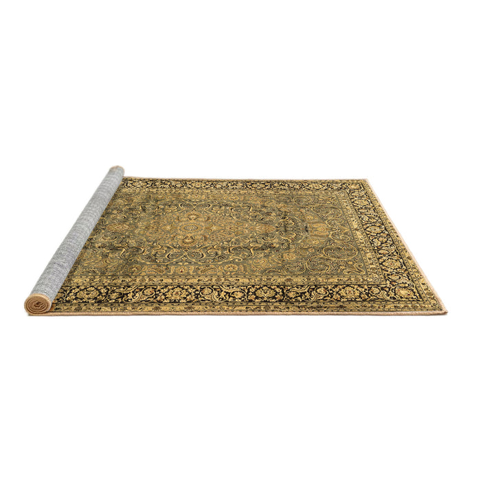 Sideview of Machine Washable Persian Brown Traditional Rug, wshtr2593brn