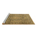 Sideview of Machine Washable Persian Brown Traditional Rug, wshtr2593brn