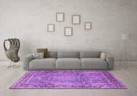 Machine Washable Persian Purple Traditional Rug, wshtr2593pur