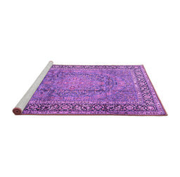 Sideview of Machine Washable Persian Purple Traditional Area Rugs, wshtr2593pur