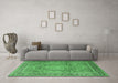 Machine Washable Persian Emerald Green Traditional Area Rugs in a Living Room,, wshtr2593emgrn