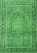 Machine Washable Persian Emerald Green Traditional Area Rugs, wshtr2593emgrn