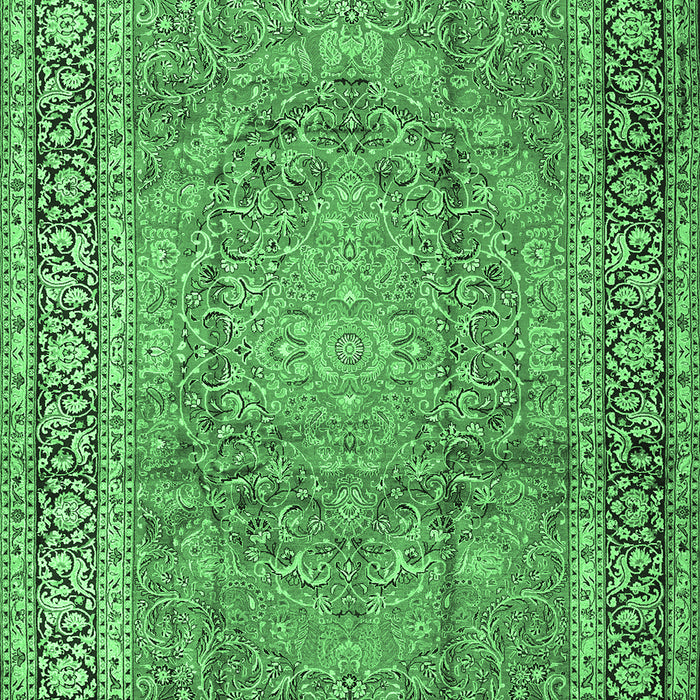 Machine Washable Persian Emerald Green Traditional Area Rugs, wshtr2593emgrn