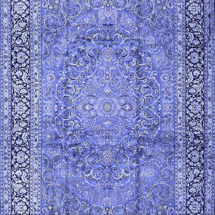 Machine Washable Persian Blue Traditional Rug, wshtr2593blu