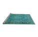 Sideview of Machine Washable Persian Light Blue Traditional Rug, wshtr2593lblu