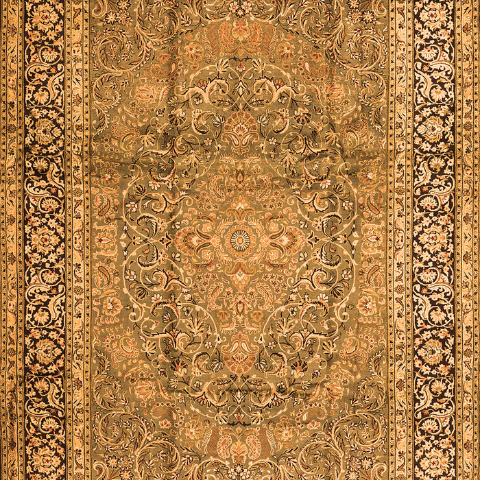 Serging Thickness of Machine Washable Persian Orange Traditional Area Rugs, wshtr2593org