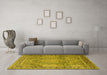 Machine Washable Persian Yellow Traditional Rug in a Living Room, wshtr2593yw