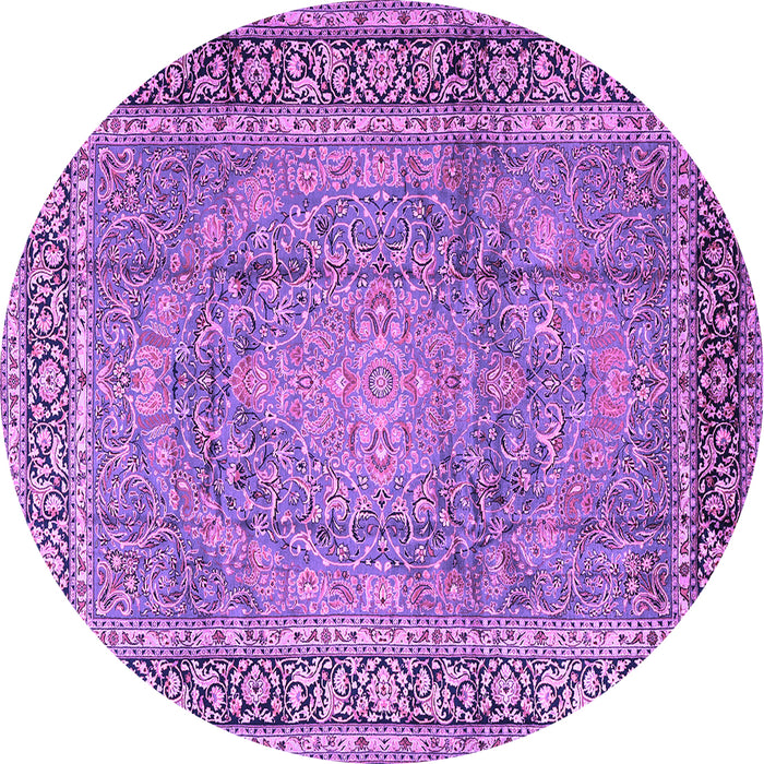 Round Persian Purple Traditional Rug, tr2593pur