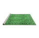 Sideview of Machine Washable Persian Emerald Green Traditional Area Rugs, wshtr2593emgrn