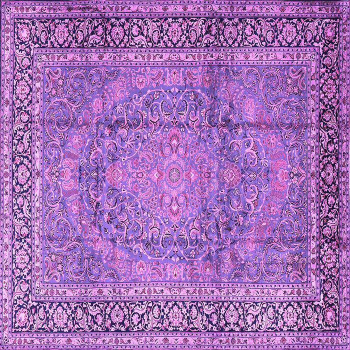 Square Machine Washable Persian Purple Traditional Area Rugs, wshtr2593pur