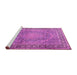 Sideview of Machine Washable Persian Pink Traditional Rug, wshtr2593pnk