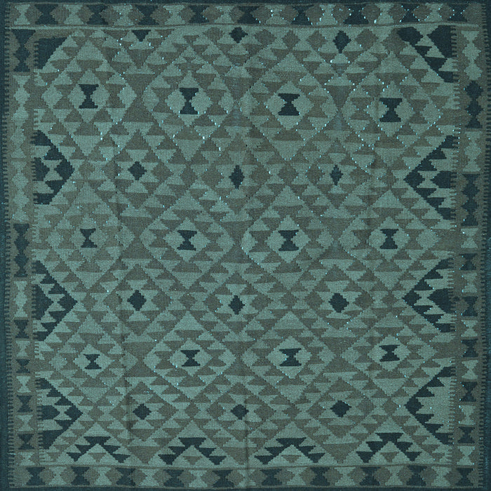 Square Southwestern Light Blue Country Rug, tr2594lblu