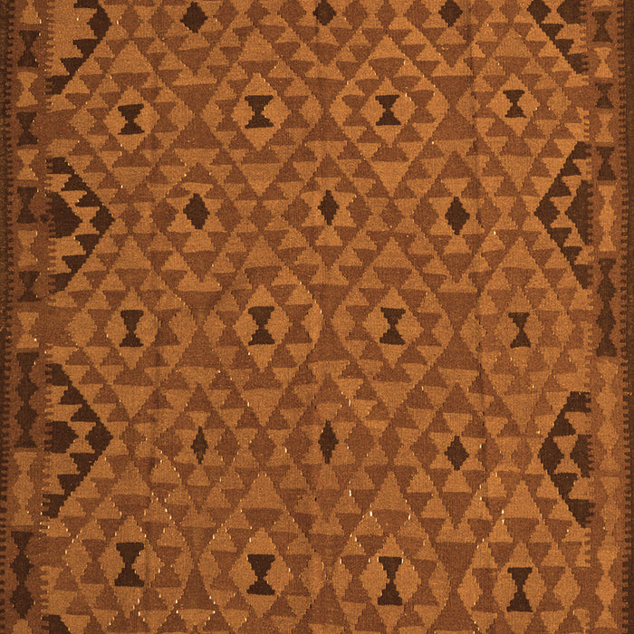 Serging Thickness of Machine Washable Southwestern Orange Country Area Rugs, wshtr2594org