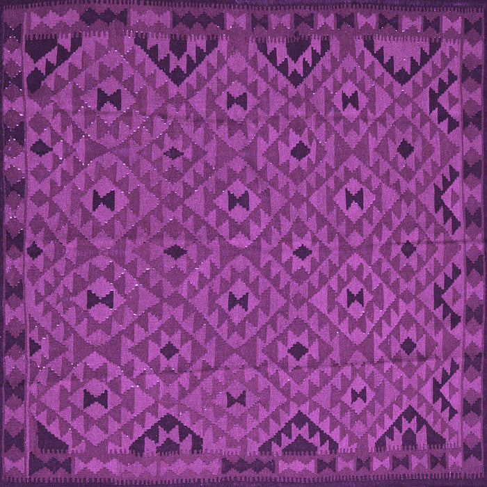 Square Machine Washable Southwestern Purple Country Area Rugs, wshtr2594pur
