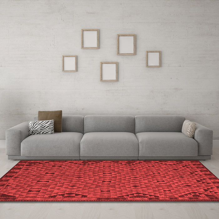 Country Red Washable Rugs