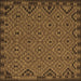 Square Southwestern Brown Country Rug, tr2594brn