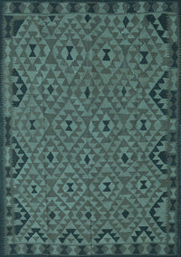 Southwestern Light Blue Country Rug, tr2594lblu