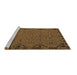 Sideview of Machine Washable Southwestern Brown Country Rug, wshtr2594brn