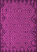 Machine Washable Southwestern Pink Country Rug, wshtr2594pnk