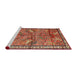 Sideview of Machine Washable Traditional Peru Brown Rug, wshtr2595