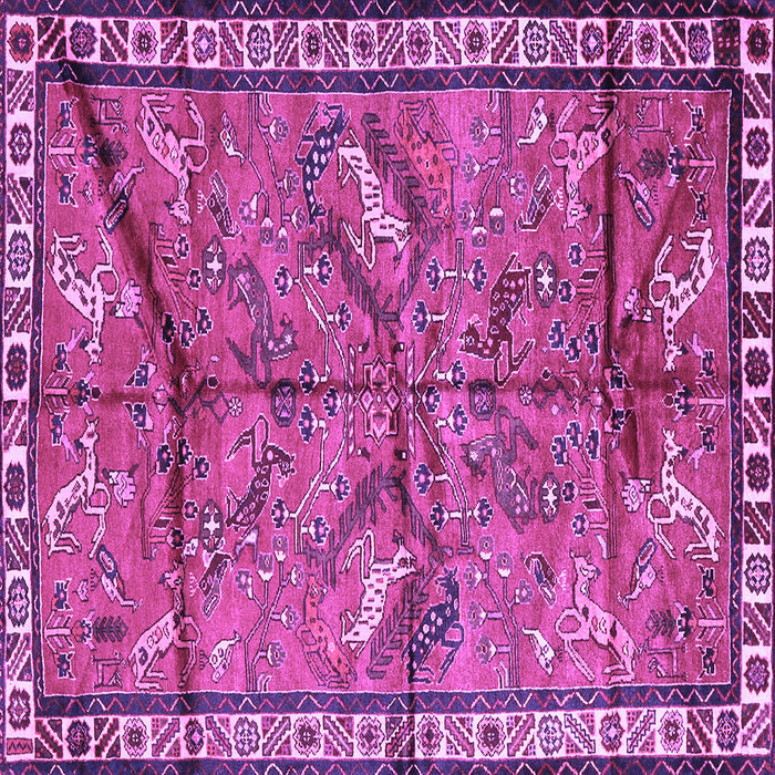 Square Animal Purple Traditional Rug, tr2595pur
