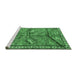 Sideview of Machine Washable Animal Emerald Green Traditional Area Rugs, wshtr2595emgrn