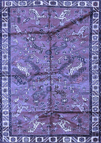 Animal Blue Traditional Rug, tr2595blu