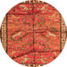 Square Animal Orange Traditional Rug, tr2595org