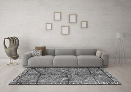 Machine Washable Animal Gray Traditional Rug in a Living Room,, wshtr2595gry
