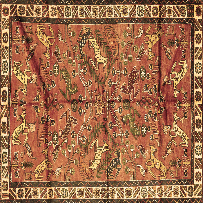 Square Animal Brown Traditional Rug, tr2595brn