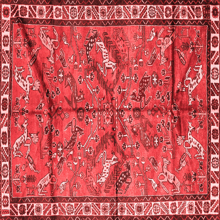 Machine Washable Animal Red Traditional Rug, wshtr2595red