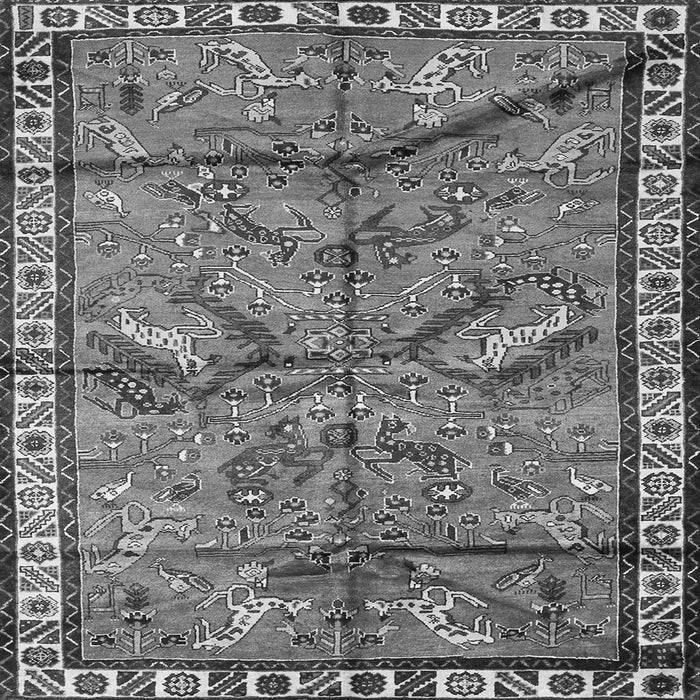 Serging Thickness of Animal Gray Traditional Rug, tr2595gry
