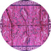 Round Animal Purple Traditional Rug, tr2595pur