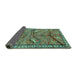 Sideview of Animal Turquoise Traditional Rug, tr2595turq