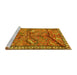 Sideview of Machine Washable Animal Yellow Traditional Rug, wshtr2595yw