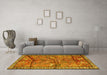 Machine Washable Animal Yellow Traditional Rug in a Living Room, wshtr2595yw