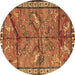 Round Animal Brown Traditional Rug, tr2595brn