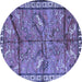 Round Animal Blue Traditional Rug, tr2595blu