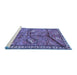 Sideview of Machine Washable Animal Blue Traditional Rug, wshtr2595blu