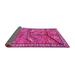 Sideview of Animal Pink Traditional Rug, tr2595pnk