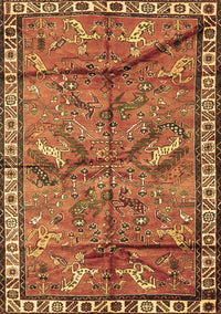 Animal Brown Traditional Rug, tr2595brn