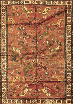 Animal Brown Traditional Rug, tr2595brn