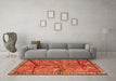 Machine Washable Animal Orange Traditional Area Rugs in a Living Room, wshtr2595org