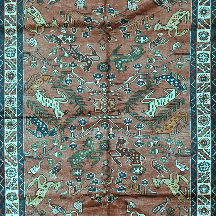Animal Light Blue Traditional Rug, tr2595lblu