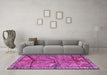 Machine Washable Animal Purple Traditional Area Rugs in a Living Room, wshtr2595pur