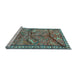 Sideview of Machine Washable Animal Light Blue Traditional Rug, wshtr2595lblu